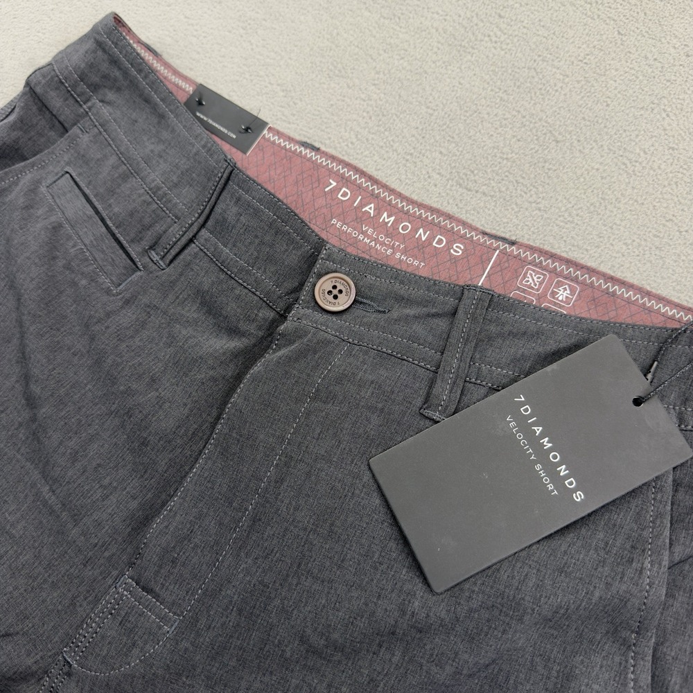 7 DIamonds Velocity Performance Shorts Mens 29 Charcoal Gray Wicking Quick Dry